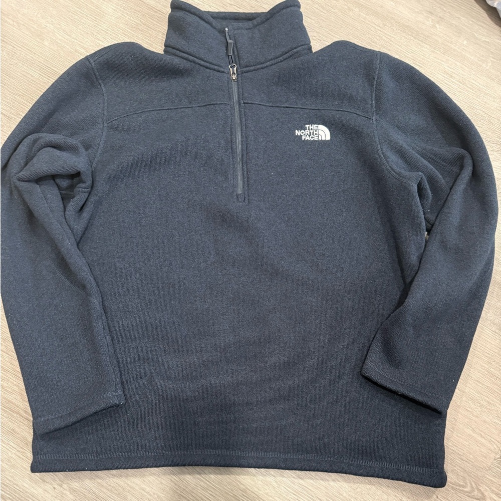 North Face Men's Gray Zip-Up Sweater